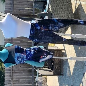 Star Wars Black and Blue Womens Two Piece Swimming/workout Outfit.